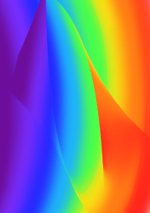 Abstract Rainbow. A smooth, but vivid rainbow hues with a physical twist of colour.
